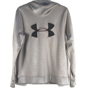 Under Armour Hoodie Cold Gear Loose Fit Grey pink accent Women Large